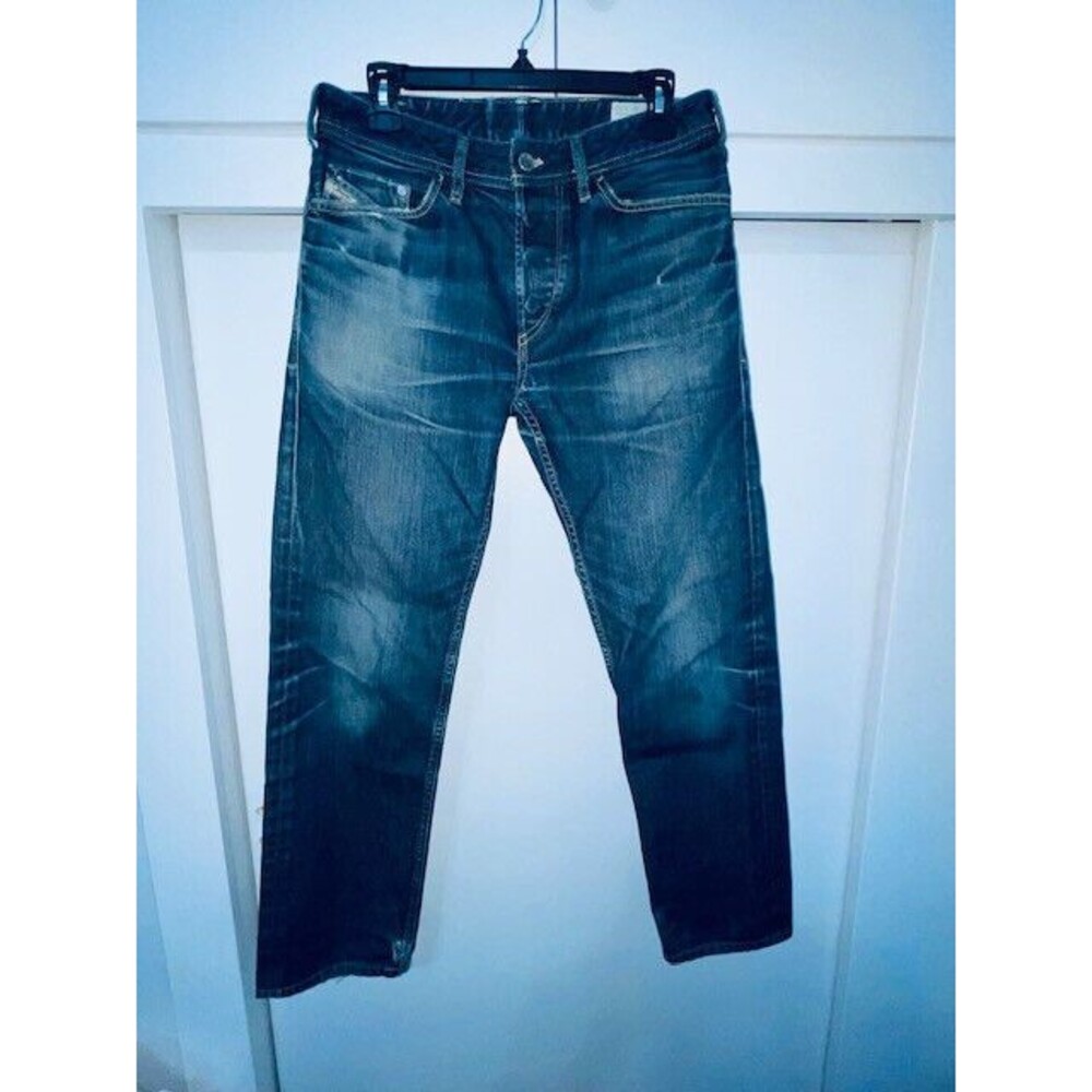 Diesel Jeans Mens Koolter Slim Tapered Button Fly Faded Dark Denim 30x30